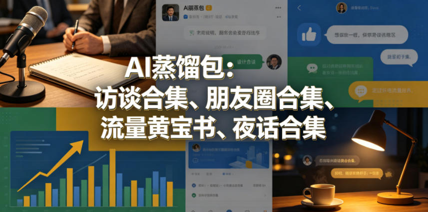 【冒泡网】AI蒸馏包：访谈合集、朋友圈合集、流量黄宝书、夜话合集【文档】 - 初遇资源网