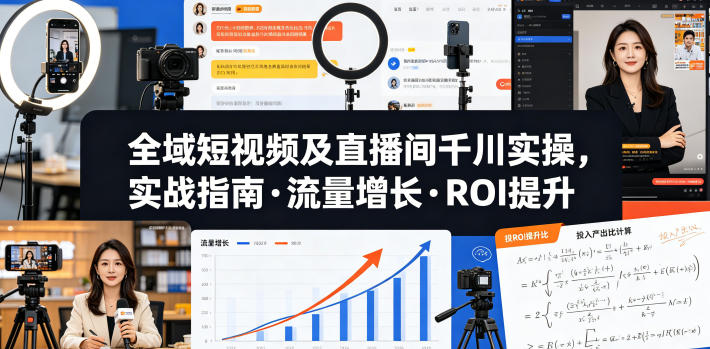 全域短视频及直播间千川实操，实战指南·流量增长·ROI提升-初遇资源网
