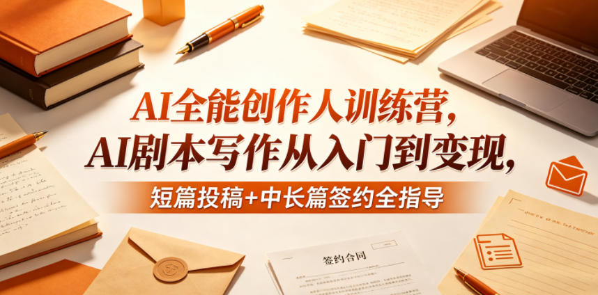 【冒泡网】AI全能创作人训练营，AI剧本写作从入门到变现，短篇投稿+中长篇签约全指导 - 初遇资源网