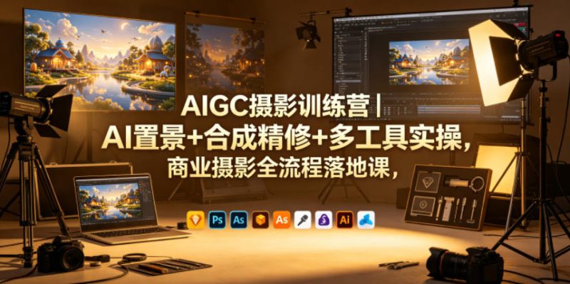 AIGC摄影训练营|AI置景+合成精修+多工具实操,商业摄影全流程落地课-初遇资源网