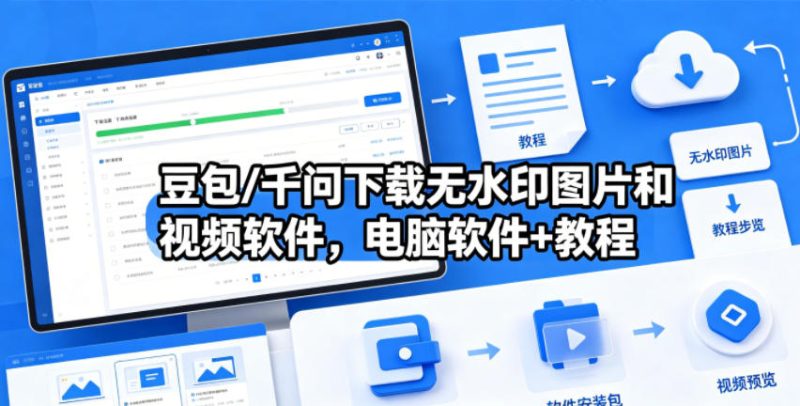 豆包/千问下载无水印图片和视频软件,电脑软件+教程-初遇资源网