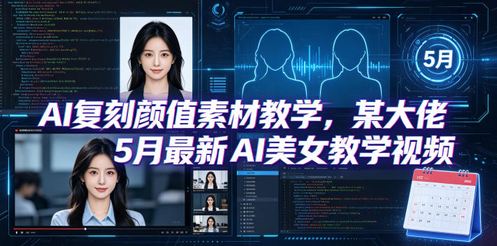 AI复刻颜值素材教学，某大佬5月最新AI美女教学视频，内含4月好物复刻教学-初遇资源网