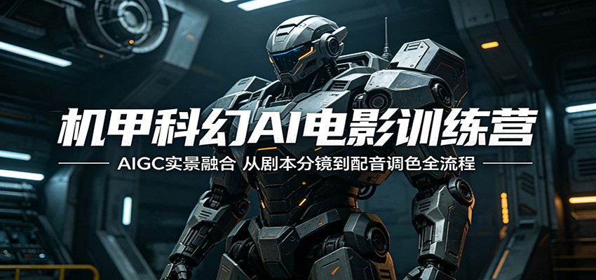 【福缘网创】机甲科幻AI电影训练营：AIGC实景融合，从剧本分镜到配音调色全流程 - 初遇资源网