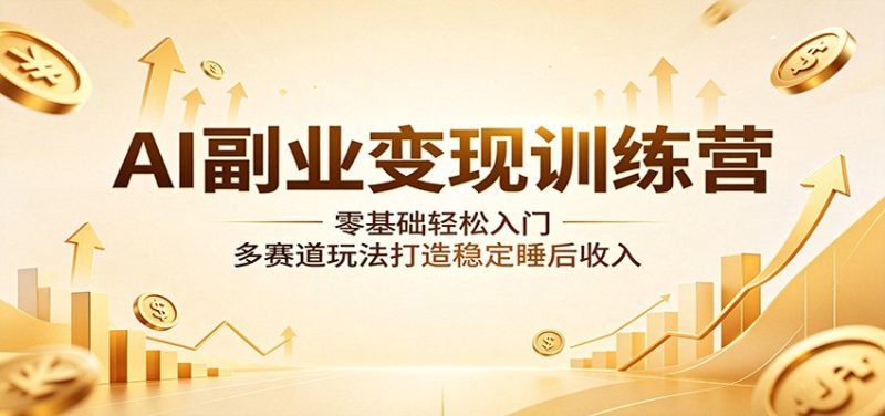 AI副业变现训练营:零基础轻松入门,多赛道玩法打造稳定睡后收入-初遇资源网