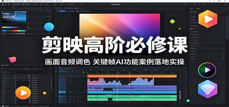 剪映高阶必修课：画面音频调色，关键帧AI功能案例落地实操-初遇资源网