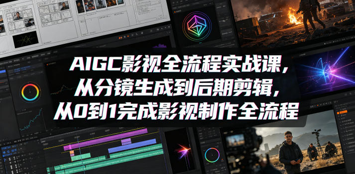 AIGC影视全流程实战课,从分镜生成到后期剪辑,从0到1完成影视制作全流程-初遇资源网