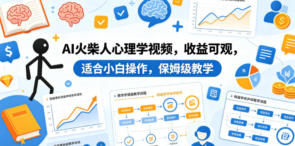 【冒泡网】AI火柴人心理学视频，收益可观，适合小白操作，保姆级教学 - 初遇资源网