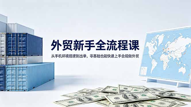 外贸新手全流程课：从手机环境搭建到出单，零基础也能快速上手合规做外贸-初遇资源网