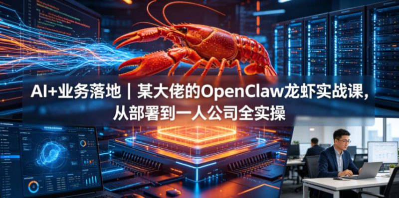 AI+业务落地|某大佬的OpenClaw小龙虾实战课,从部署到一人公司全实操-初遇资源网