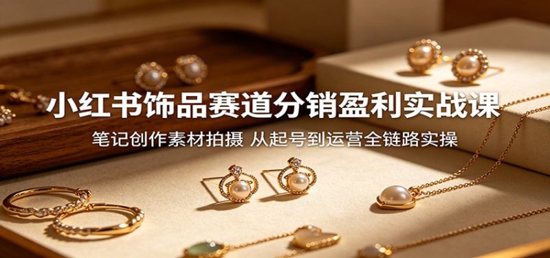 小红书饰品赛道分销盈利实战课:笔记创作素材拍摄,从起号到运营全链路实操-初遇资源网
