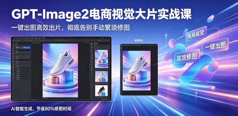 GPT-Image2电商视觉大片实战课,一键出图高效出片,彻底告别手动繁琐修图-初遇资源网