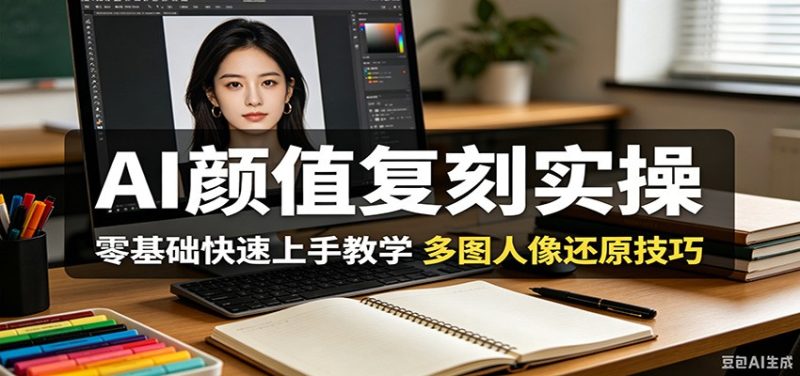 AI颜值复刻实操，零基础快速上手教学，多图人像还原技巧-初遇资源网