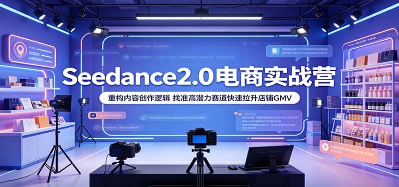 Seedance2.0电商实战营:重构内容创作逻辑,找准高潜力赛道快速拉升店铺GMV-初遇资源网