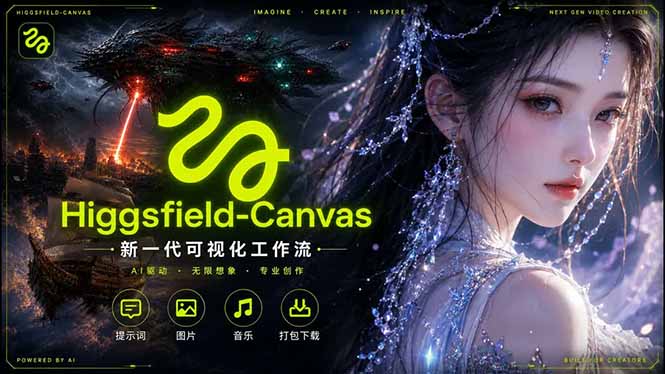 Higgsfield Canvas AI视频制作详解，节点式工作流搭建，重构新式视频创作完整教程-初遇资源网