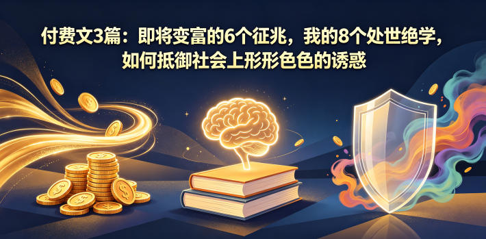 付费文3篇：即将变富的6个征兆，我的8个处世绝学，如何抵御社会上形形色色的诱惑-初遇资源网