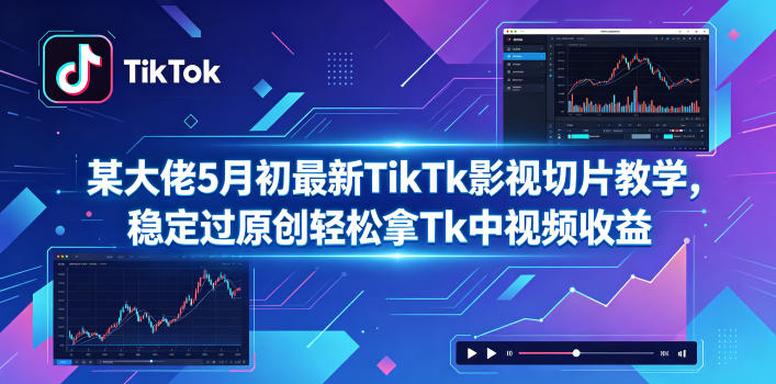 某大佬5月初最新TikTk影视切片教学，稳定过原创轻松拿Tk中视频收益-初遇资源网