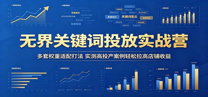无界关键词投放实战营：多套权重适配打法，实测高投产案例轻松拉高店铺收益-初遇资源网