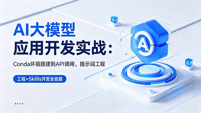 AI 大模型应用开发实战:Conda环境搭建到API调用,提示词工程+Skills开发全链路-初遇资源网