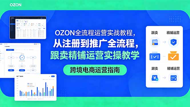 OZON全流程运营实战教程,从注册到推广全流程,跟卖精铺运营实操教学-初遇资源网