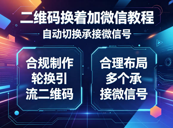 二维码换着加微信教程，自动切换承接微信号，合规制作轮换引流二维码，合理布局多个承接微信号-初遇资源网