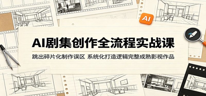 AI剧集创作全流程实战课：跳出碎片化制作误区，系统化打造逻辑完整成熟影视作品-初遇资源网