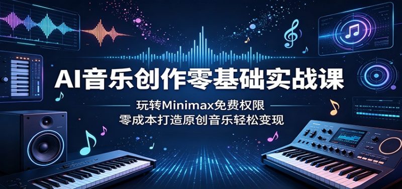 AI音乐创作零基础实战课:玩转Minimax免费权限,零成本打造原创音乐轻松变现-初遇资源网