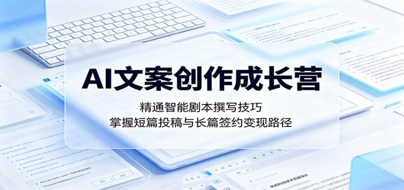 AI文案创作成长营：精通智能剧本撰写技巧，掌握短篇投稿与长篇签约变现路径-初遇资源网