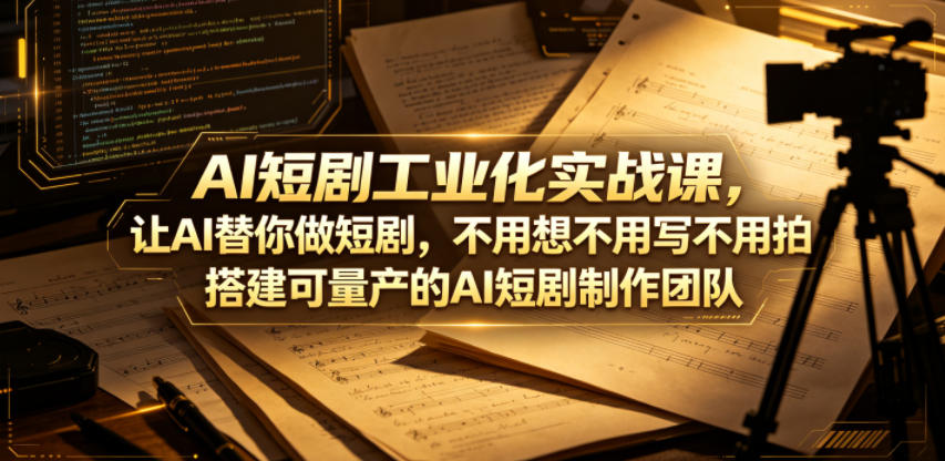 【冒泡网】AI短剧工业化实战课，让AI替你做短剧，不用想不用写不用拍，搭建可量产的AI短剧制作团队 - 初遇资源网