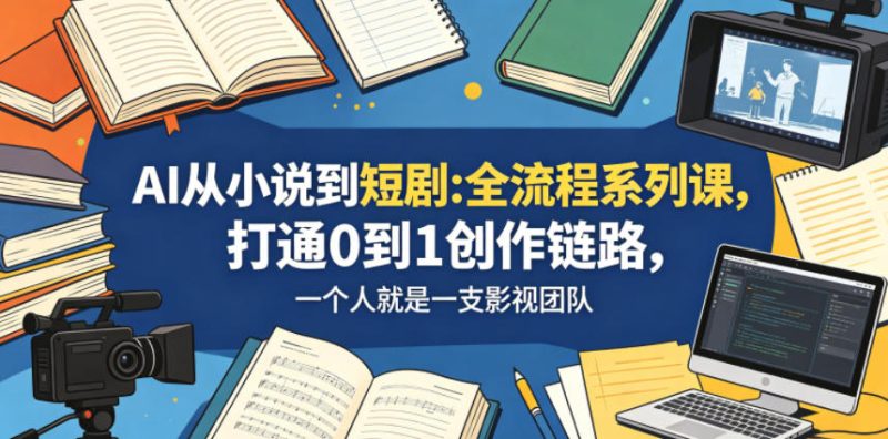 AI从小说到短剧全流程系列课,打通0到1创作链路,一个人就是一支影视团队-初遇资源网