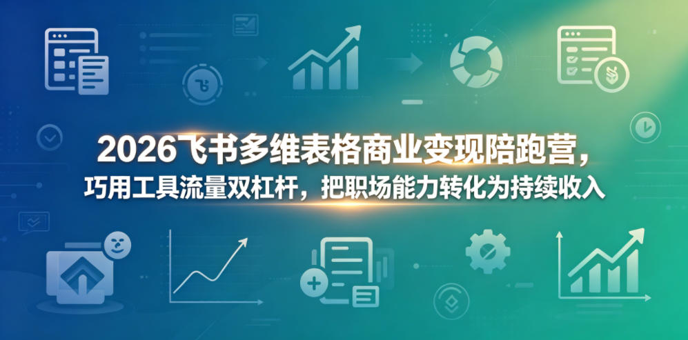 【冒泡网】2026飞书多维表格商业变现陪跑营，巧用工具流量双杠杆，把职场能力转化为持续收入 - 初遇资源网
