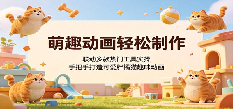 萌趣动画轻松制作,联动多款热门工具实操,手把手打造可爱胖橘猫趣味动画-初遇资源网