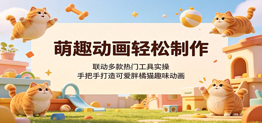 【福缘网创】萌趣动画轻松制作，联动多款热门工具实操，手把手打造可爱胖橘猫趣味动画 - 初遇资源网
