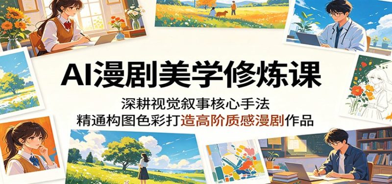 AI漫剧美学修炼课:深耕视觉叙事核心手法,精通构图色彩打造高阶质感漫剧作品-初遇资源网