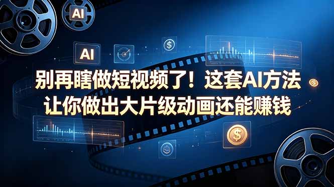 别再瞎做短视频了!这套 AI 方法让你做出大片级动画还能赚钱【原创双语字幕】-初遇资源网