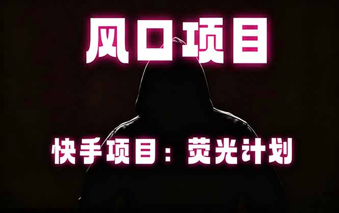 快手风口项目，荧光计划托管，长期稳定，适合批量做-初遇资源网