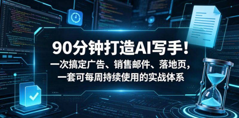 90分钟打造AI写手！一次搞定广告、销售邮件、落地页，一套可每周持续使用的实战体系【原创双语字幕】-初遇资源网