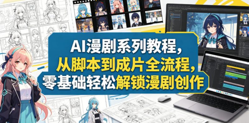 AI漫剧系列教程，从脚本到成片全流程，零基础轻松解锁漫剧创作-初遇资源网