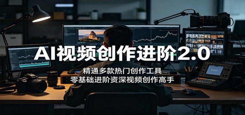 AI视频创作进阶2.0:精通多款热门创作工具,零基础进阶资深视频创作高手-初遇资源网
