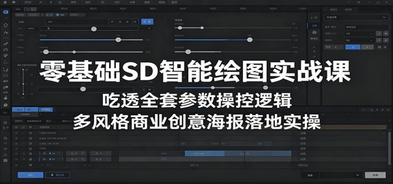 零基础SD智能绘图实战课:吃透全套参数操控逻辑,多风格商业创意海报落地实操-初遇资源网