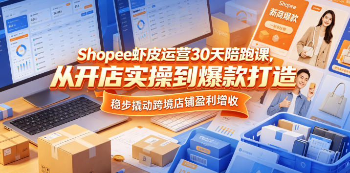 Shopee虾皮运营30天陪跑课,从开店实操到爆款打造,稳步撬动跨境店铺盈利增收-初遇资源网