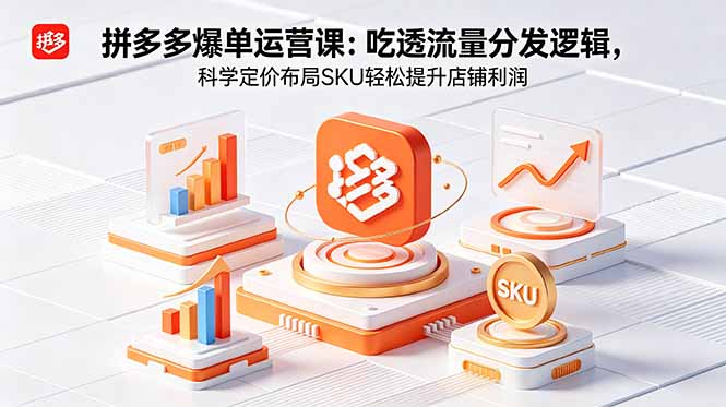 拼多多爆单运营实战课:吃透流量分发逻辑,科学定价布局SKU轻松提升店铺利润-初遇资源网