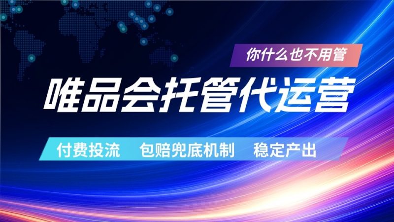 唯品会托管代运营  付费投流玩法  包赔兜底机制   稳定产出-初遇资源网