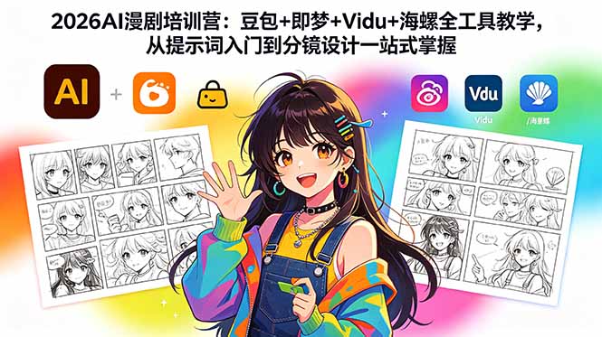 2026AI漫剧培训营:豆包+即梦+Vidu+海螺全工具教学,从提示词入门到分镜设计一站式掌握-初遇资源网