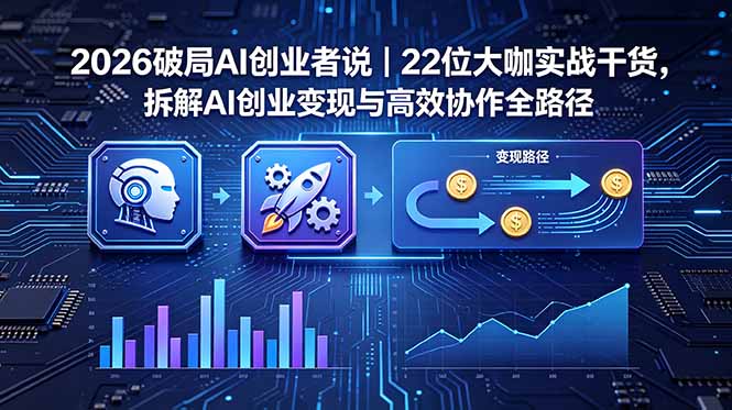 2026 破局 AI 创业者说|22 位大咖实战干货,拆解 AI 创业变现与高效协作全路径-初遇资源网