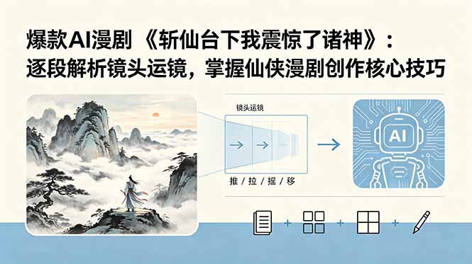 爆款AI漫剧《斩仙台下我震惊了诸神》:逐段解析镜头运镜,掌握仙侠漫剧创作核心技巧-初遇资源网