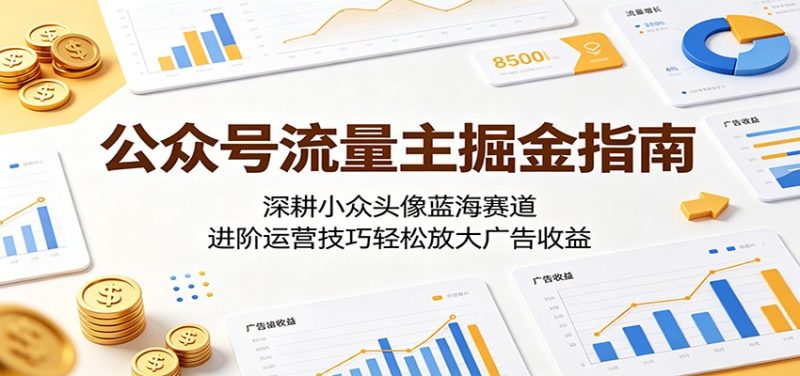 公众号流量主掘金指南:深耕小众头像蓝海赛道,进阶运营技巧轻松放大广告收益-初遇资源网