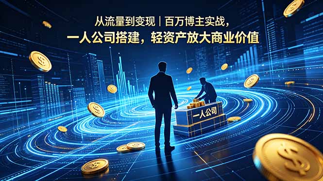 从流量到变现|百万博主实战,一人公司搭建,轻资产放大商业价值-初遇资源网