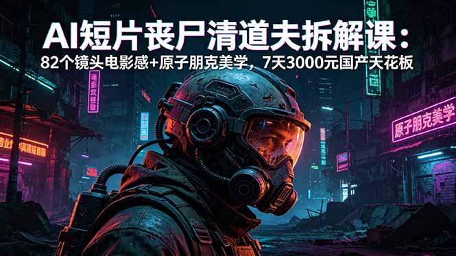 AI短片《丧尸清道夫》拆解课:82个镜头电影感+原子朋克美学,7天3000元国产天花板-初遇资源网