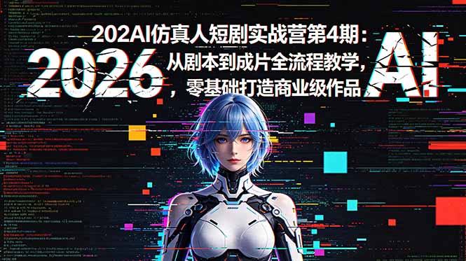 2026AI仿真人短剧实战营第4期:从剧本到成片全流程教学,零基础打造商业级作品-初遇资源网
