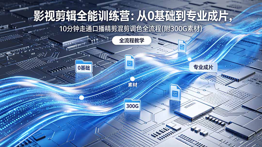 【中创网】2026影视剪辑全能实战课｜0基础到专业成片，全流程教学，高清带300G素材 - 初遇资源网